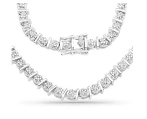 Women's Sterling Silver 1.28 CTW Diamond 18 Inch Designer Necklace - Picture 1 of 3