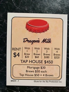 Monopoly BREWOPOLY Dragons Milk TITLE DEED CARD Game Replacement Piece Part - Picture 1 of 3