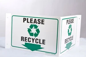 Accuform PSP386 V-Shape Projection Sign 8" X 18" - Picture 1 of 3