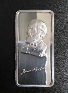 1975 Hamilton Mint James A. Garfield HAM-253 Silver Art Bar D9837 - Picture 1 of 4
