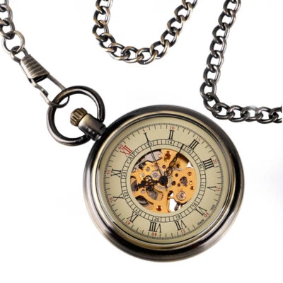 Bronze Open Face Self Winding Pocket Watch Automatic Mechanical Steampunk Gifts - Image 1 of 4