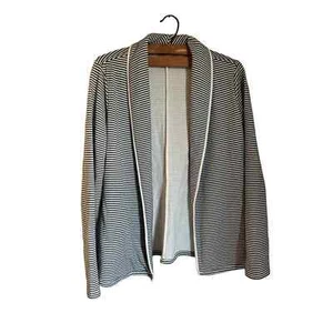 Tommy Bahama Womens Sweater Cardigan Harbor Herringbone Shawl Striped Blue Small - Picture 1 of 4
