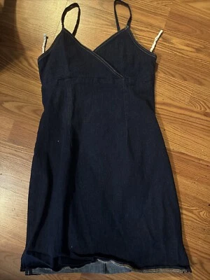 Denim Women’s Vintage Dark Blue Denim Dress Size 9 GAS CO - Image 1 of 3