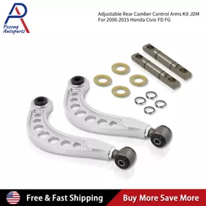 Pair Rear Adjustable Upper Camber Kit Fit for Honda Civic 2006-2011 Silver - Picture 1 of 9