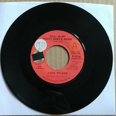 HANK WILSON Roll In My Sweet Baby's Arms DJ PROMO 45 7" COUNTRY Record Vinyl Foto 1 de 2