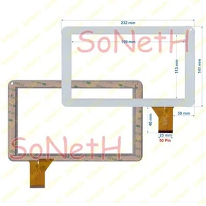 Vetro Touch screen Digitizer 9,0" Dicra TAB 900 RAINBOW Tablet PC Bianco - Foto 1 di 1