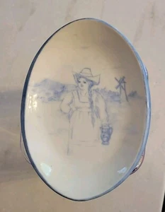Vtg Early Germany Blue & White Delft ? Porcelain Trinket Soap Dish Plate - Picture 1 of 9