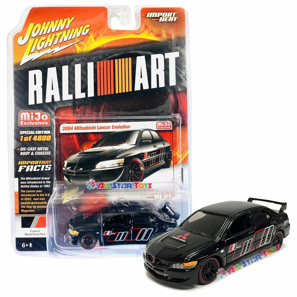  JOHNNY LIGHTNING 1/64 RalliArt 2004 Mitsubishi Lancer Evolution EVO JLCP7168 bk - Image 1 of 4