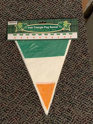 Paquete de (7) Banderas de Plástico Irlandesas-Día de San Patricio Colgante Fiesta Decoración Foto 1 de 4