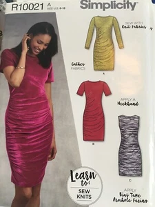 Simplicity Knit pull over dress size 6-18 Uncut length variation - Picture 1 of 2