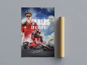 Póster de Charles Leclerc (sin marco), tamaño: 24x36", Ferrari F1, arte de pared - Imagen 1 de 7