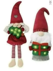Avon Nordic Elf Sitters Set Of 2 Boy And Girl Lights Up - Picture 1 of 2