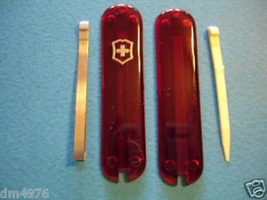 NEW SWISS ARMY VICTORINOX 58mm RUBY SCALES W/TOOTHPICK & TWEEZER FREE SHIP - Picture 1 of 2