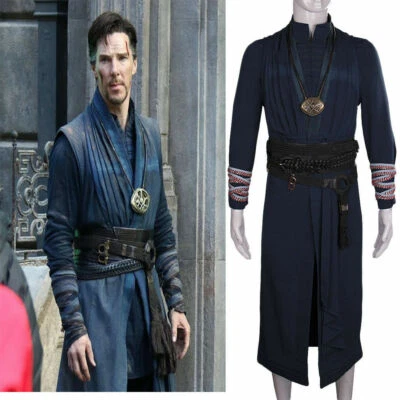 Doctor Strange Steve Full Set Costume Cosplay Ring Eye of Agamotto Necklace Prop - Image 1 of 4