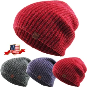 Gorro acanalado slouch esquí de invierno calavera colores brezo a rayas - Imagen 1 de 9