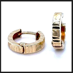 14K 585 Gold Ohrringe klein Dame Kinder Woman Earrings Hoop Creolen Small office - Picture 1 of 22