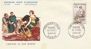 Enveloppe 1er jour 351 1960 Corinne au Cap Misène Mme de Staël - Picture 1 of 2