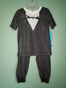 DISNEY NIGHTMARE BEFORE CHRISTMAS JACK SKELETON TUXEDO PJS PAJAMA HALLOWEEN 5 6 - Picture 1 of 12