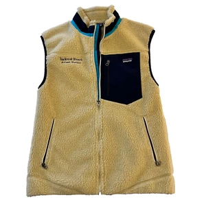 Chaleco polar Patagonia Deep Pile beige azul para hombre M - Backcast Ranch Montana - Imagen 1 de 8