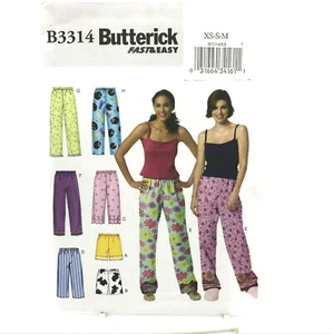 Butterick 3314 Pajamas Top Shorts Pants Cami Size XS M Uncut Pattern - Picture 1 of 4