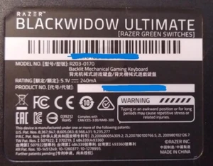 Clavier mécanique Razer Blackwidow Ultimate 2016 - Photo 1/2