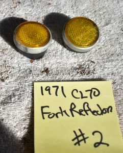 1971 Honda CL70 Scrambler Front Fork REFLECTORS Amber/Orange (PAIR) #2 - Picture 1 of 8