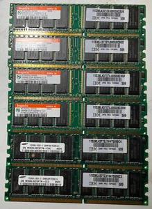 6 Sticks of 256MB Memory PC2-3200U 400MHz - Picture 1 of 1
