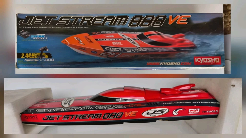 KYOSHO Jet Sream 888 VE motoscafo radiocontrollato   1/15 cm 90 Incompleto Japan - Immagine 1 di 4