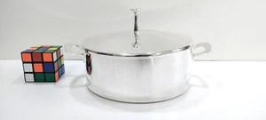 Casseruola placcata argento canna e bartone metà secolo moderna 1163 - Foto 1 di 12