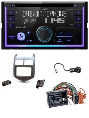 JVC MP3 USB 2DIN DAB Bluetooth CD Autoradio für Chevrolet Aveo Sonic ab 2011 dun - Bild 1 von 4