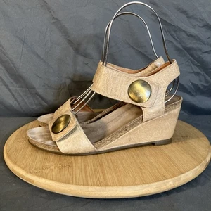 Taos Carousel Keilsandale Damen 8/39 abgenutzt hellbraun Leder Riemchenschuhe - Bild 1 von 10