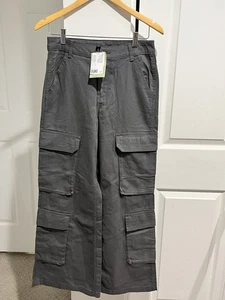 ☆ Neu mit Etikett H&M Divided Damen Cargohose gerades Bein Größe 4 weites Bein grau - Bild 1 von 10
