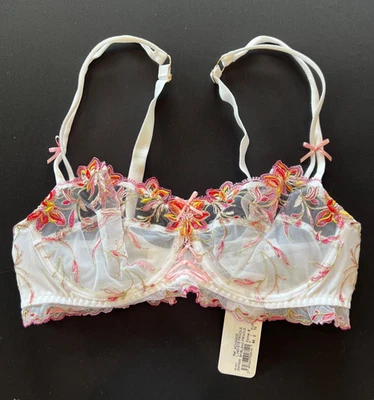 Lise Charmel 70E  Bügel BH Weiss Pink Gelb  Transparent UNGETRAGEN MIT ETIKETT - Bild 1 von 4