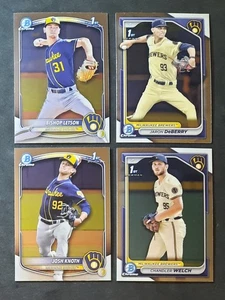 Milwaukee Brewers 1st Bowman Chrome Lot Knoth Letson DeBerry Welch - Picture 1 of 2