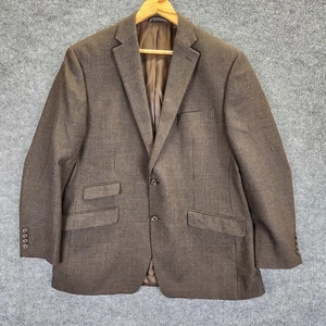 Lauren Ralph Lauren Blazer Sport Coat Mens 44R Brown Wool Houndstooth 2 Button - Picture 1 of 15