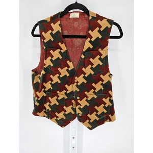 A LuErn Original Damen Multicolor Knopfleiste Teppich Print Gobelin Weste Gr. L - Bild 1 von 4