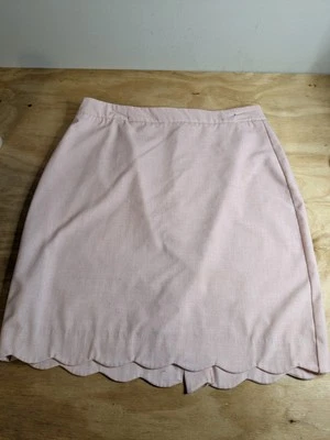 Elle Women’s Sz 14 Pencil Skirt Knee Length Pink Heather Scalloped Hem - Image 1 of 4