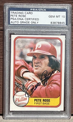Pete Rose Autographed 1981 Fleer PSA/DNA Gem Mint 10 (Auto Grade Only) - Image 1 of 4