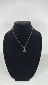 Vintage silver E Initial Pendant Necklace Lot A7 - Picture 1 of 6
