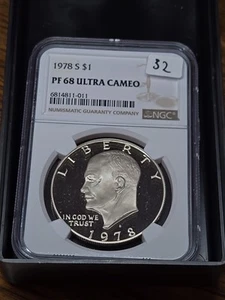 1978 S $1 Ike Dollar NGC PF-68 Ultra Cameo - Picture 1 of 2