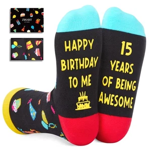 15th Birthday Gift Ideas Socks, 15 Year Old Teens Boy Girl Funny Presents Pack - Picture 1 of 6