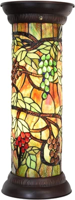 L10769 Grape Vine Tiffany Style Stained Glass Pedestal Floor Lamp for Decorating - Image 1 of 4