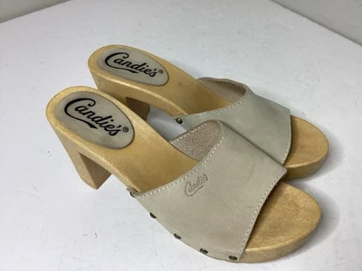 VINTAGE CANDIES SZ 8 / 39 DEMI" SUEDE PLATFORM SANDALS MADE IN ITALY GUC - Image 1 of 4