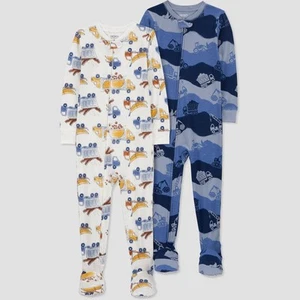 Carter's Just One You️ Toddler Boys' Construction Trucks Footed Pajamas - Picture 1 of 3