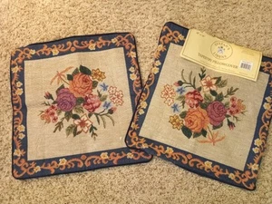 2 Tapestry Throw Pillow Covers Floral 16” Sultan's Linens 2 Sided Zipper Closure - Picture 1 of 6