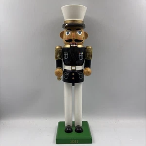 Wooden Christmas Nutcracker 2011 Navy Officer Blue Uniform 14” Military Soldier - Picture 1 of 10