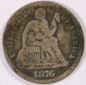 1876 Seated Liberty Dime - VG - Picture 1 of 2