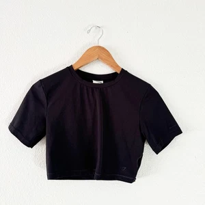 Gymshark Whitney Simmons crop top donna piccolo nero ritagliato attivo tempo libero - Foto 1 di 6
