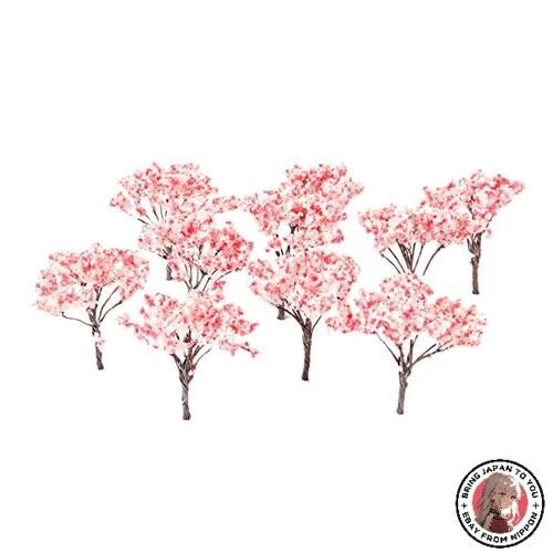 NEW 20-Piece Cherry Tree Diorama Set Pink Flowers Model Trees Potted Plants - Image 1 of 1