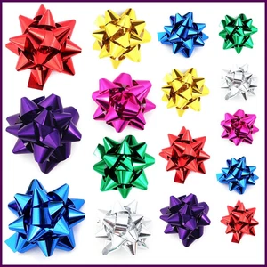 Fiocchi stella piccoli 10/20 pezzi per confezione regalo fiocchi nastro natalizio multicolore - Foto 1 di 31